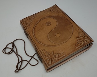 Notebook with leather cover "Yin & Yang". Vintage. Diary, drawing book, notebook, leather book, guest book, recipe book, RPG, notebook