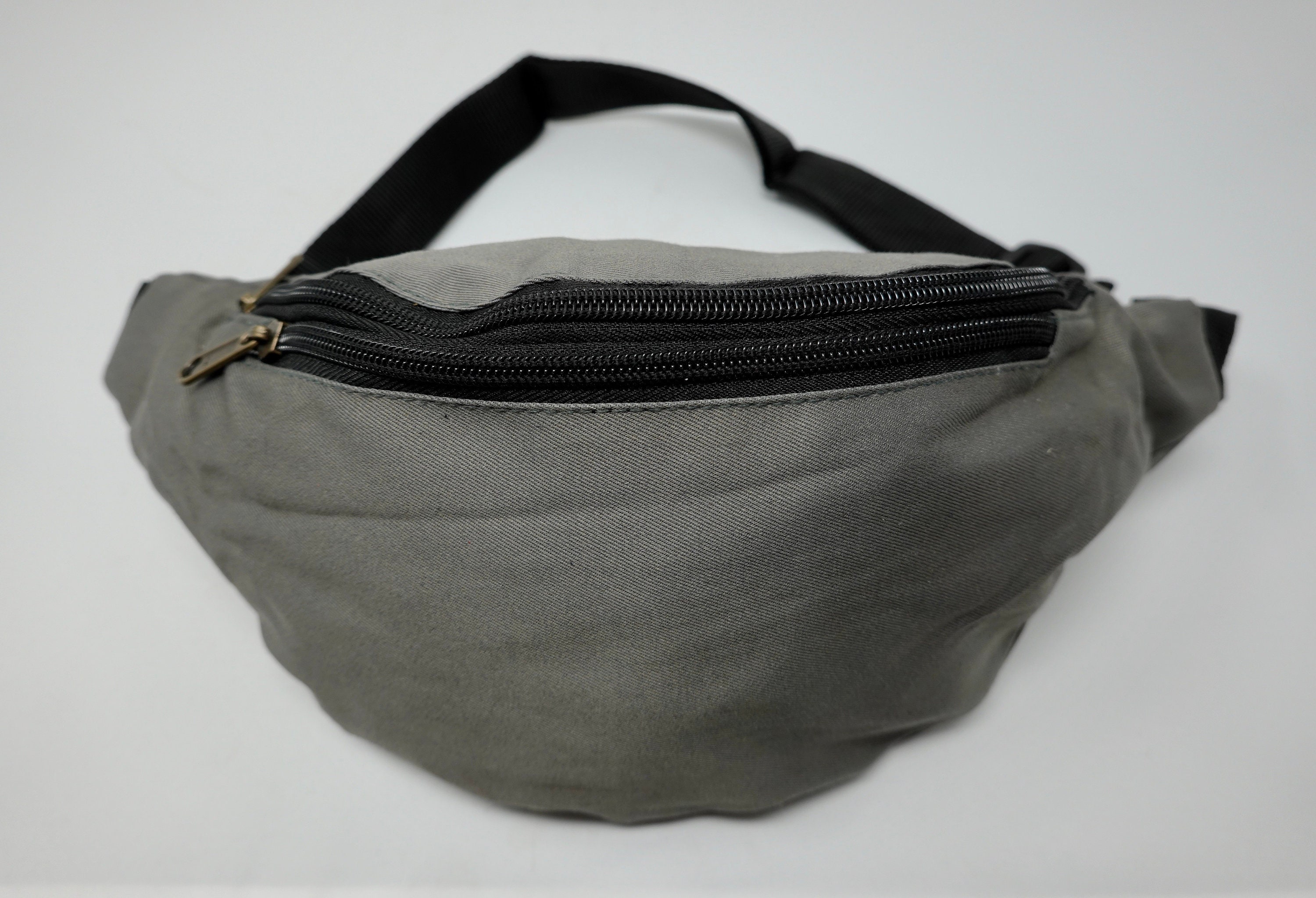 Cotton belt bag with 3 zips hip bag shoulder bag belly bag | Etsy