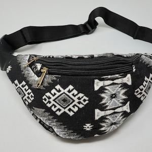 Sac banane en coton avec 3 compartiments, sac banane, sac bandoulière, sac à bandoulière, sac de fête, sac de voyage, sac pour téléphone portable, sac banane