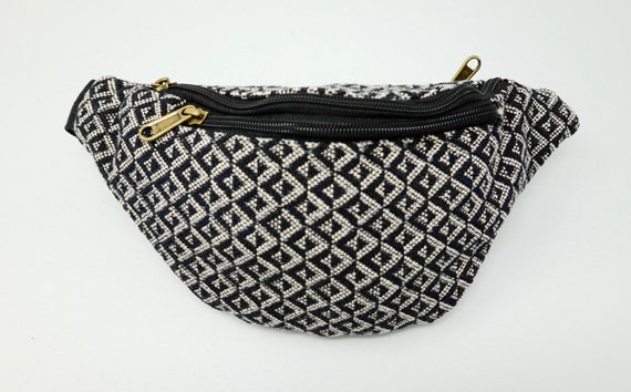 Gürteltasche, Bauchtasche, Umhängetasche,, Schultertasche, Hüfttasche, Crossbody Tasche aus Baumwolle mit 3 Reißverschluss-Fächern