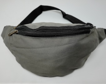 Gürteltasche aus Baumwolle / Cord mit 3 Reißverschlüssen, Hüfttasche, Schultertasche, Bauchtasche, Umhängetasche, Reisetasche, Partytasche