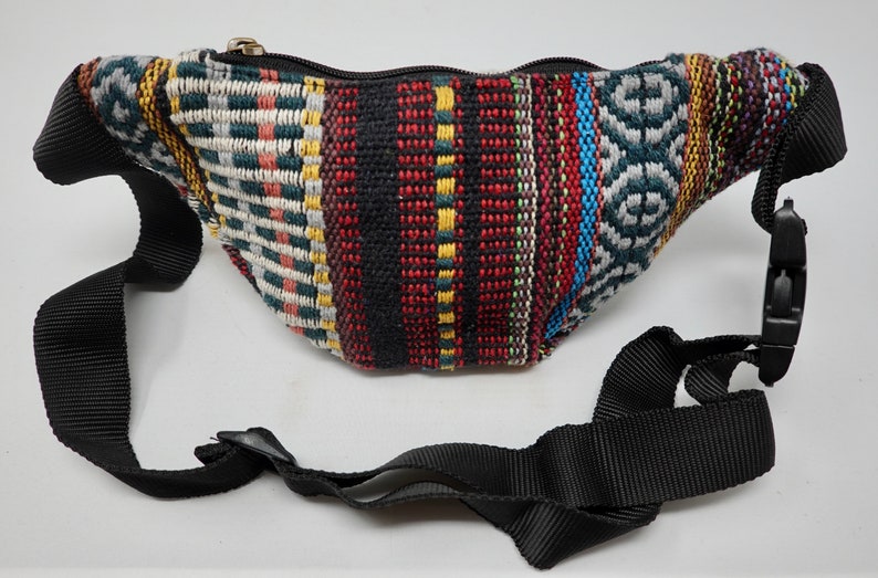 Gürteltasche aus Baumwolle mit 3 Reißverschluss-Fächern, Bauchtasche, Umhängetasche, Schultertasche, Seitentasche, Reisetasche, Partytasche, Handytasche, Schlüsseltasche, Fahrradtasche, Wandertasche