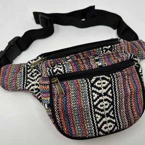 Gürteltasche aus Baumwolle mit 3 Fächern, Brusttasche, Bauchtasche, Umhängetasche, Schultertasche, Reisetasche, Partytasche, Fanny Pack