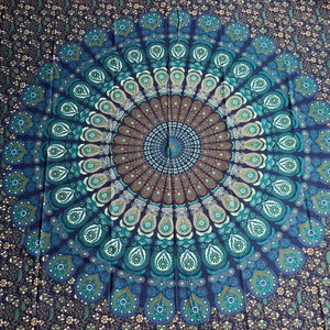 Large cotton cloth, wall hanging, wall tapestry, beach towel, park blanket, tablecloth, bed sheet, decoration, Goa, festival, mandala, Indian