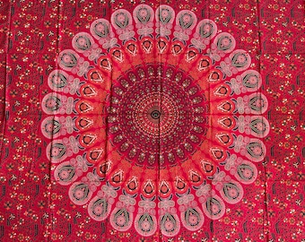 Large Cotton Cloth, Wall Cloth, Wall Hanging, Beach Towel, Park Blanket, Table Cloth, Bed Sheet, Decoration, Goa, Festival, Mandala, Indian