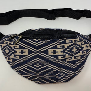 Gürteltasche aus Baumwolle mit 3 Reißverschluss-Fächern, Bauchtasche, Umhängetasche, Schultertasche, Seitentasche, Hüfttasche, Reisetasche
