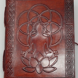 Notatnik w skórzanej okładce „Medytacja i Mandala”, vintage. Pamiętnik, szkicownik, szkicownik, notatnik, książka skórzana, notatnik, RPG