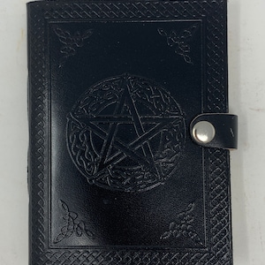 Notizbuch mit Ledereinband "Pentagram". Handgemacht, Vintage. Notizheft, Tagebuch, Skizzenbuch, Zeichenbuch, Traumbuch, Lederbuch, Kladde