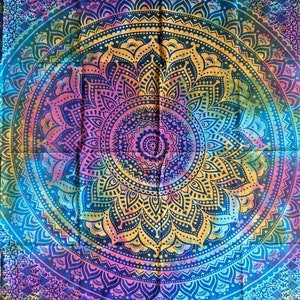 Cotton cloth, wall cloth, wall hanging, tapestry, beach towel, bedspread, tablecloth, throw, decoration, mandala, colorful, Goa, Indian