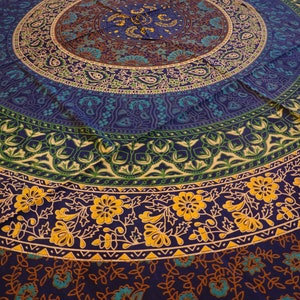 Cotton cloth, wall towel, wall hanging, beach towel, picnic blanket, tablecloth, bed sheet, throw, decoration, mandala, flowers, Indian, Goa