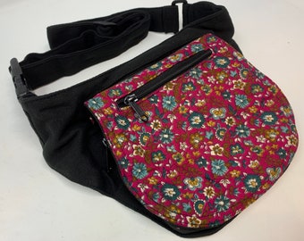 Belt bag with 4 compartments: hip bag, side pocket, bum bag, shoulder bag, cell phone bag, travel bag, dog bag, bicycle bag