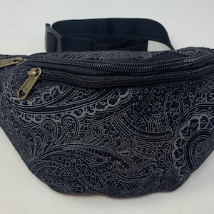 Gürteltasche aus Baumwolle oder Cord mit 3 Reißverschlüssen. Hüfttasche, Schultertasche, Bauchtasche, Umhängetasche, Reisetasche,Partytasche