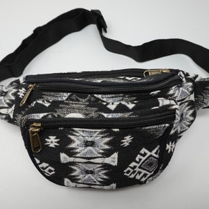 Gürteltasche aus Baumwolle mit 3 Reißverschlussfächern, Bauchtasche, Umhängetasche, Schultertasche, Hip Bag, Fanny Pack, Side Bag, Bum Bag