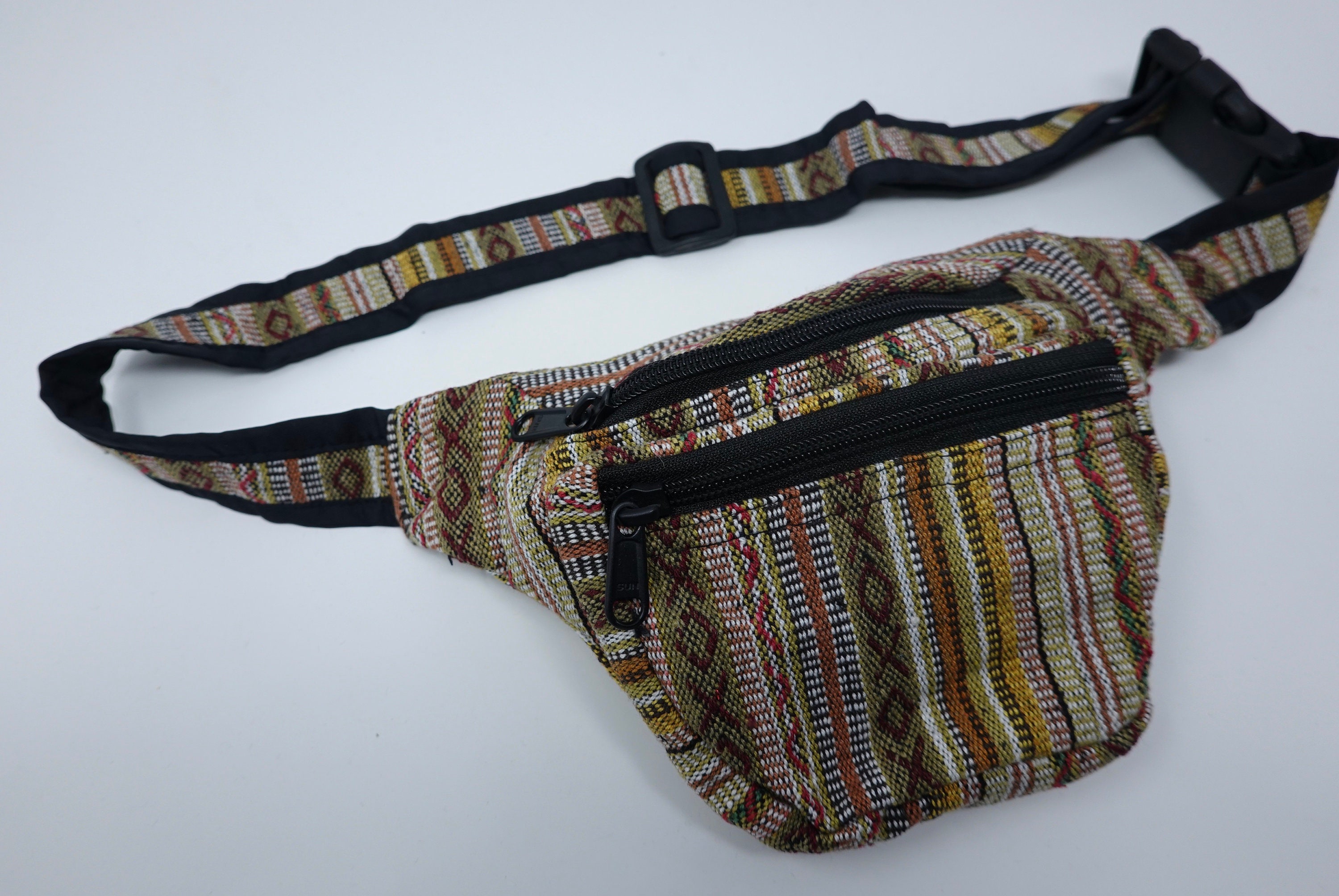 Cotton Belt Bag With 3 Zipped Compartments Belly Bag Etsy UK