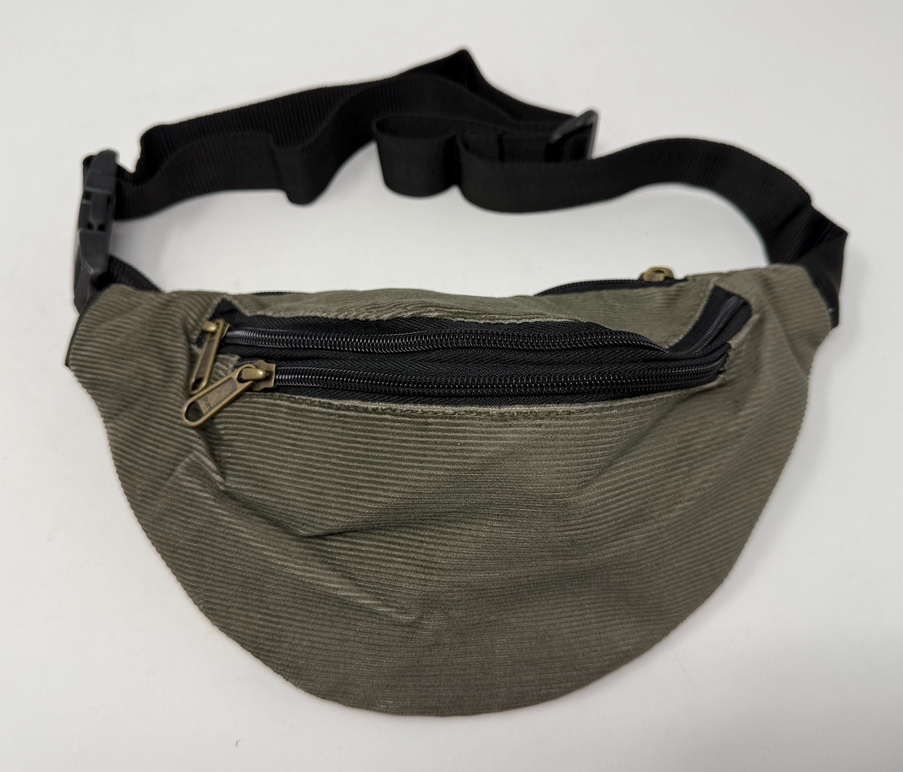 Sac Banane En Velours Côtelé - Sangle Réglable, Couleur Unie - Pour Shopping, Voyage, Sport - Dimensions 33.5x16x9 Cm - 9