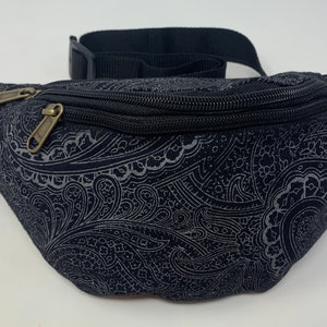 Gürteltasche aus Baumwolle mit 3 Reißverschlüssen, Hüfttasche, Schultertasche, Bauchtasche, Umhängetasche, Reisetasche, Partytasche