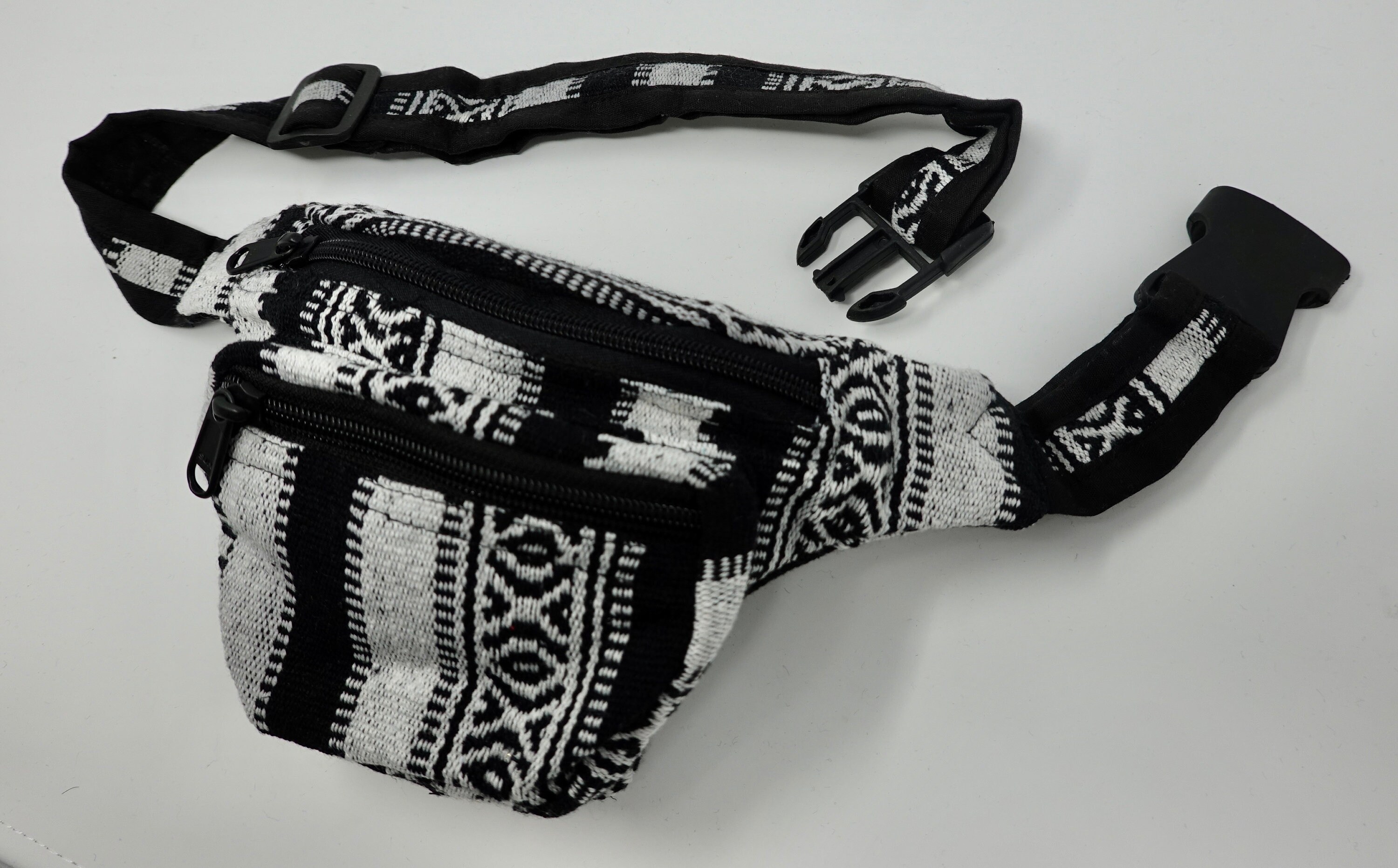 Cotton Belt Bag With 3 Zipped Compartments Belly Bag Etsy UK