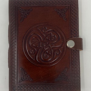 Notizbuch mit Ledereinband "Triskele", Keltisch, Vintage, Tagebuch, Skizzenbuch, Zeichenbuch, Traumbuch,Ideenbuch,Notizheft,Lederbuch,Kladde