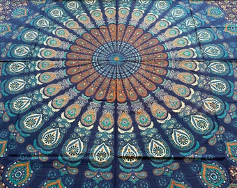 Großes Tuch aus Baumwolle, Wandtuch, Wandbehang, Strandtuch, Parkdecke, Tischdecke, Betttuch, Dekoration, Goa, Festival, Mandala, Indisch