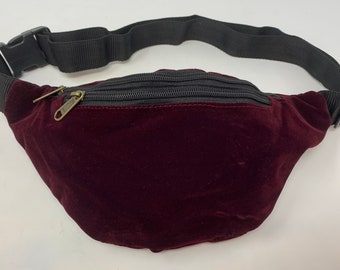 Sac ceinture en velours avec 3 compartiments zippés, sac banane, sac à bandoulière, sac banane, sac crossbody, sac de fête, sac de voyage, sac banane