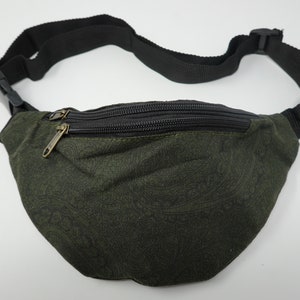 Gürteltasche aus Baumwolle mit 3 Reißverschlüssen, Hüfttasche, Schultertasche, Bauchtasche, Umhängetasche, Reisetasche, Partytasche
