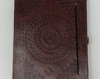 Elegant notebook with leather cover "Mandala". Diary, drawing book, notebook, guest book, recipe book, leather book, notebook, vintage, RPG