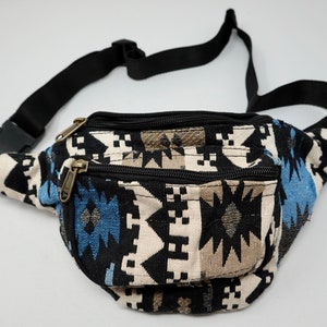 Gürteltasche aus Baumwolle mit 3 Reißverschlussfächern, Bauchtasche, Umhängetasche, Schultertasche, Hip Bag, Fanny Pack, Side Bag, Bum Bag