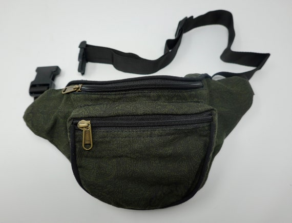 Gürteltasche aus Baumwolle mit 3 Reißverschlussfächern, Bauchtasche, Umhängetasche, Schultertasche, Hüfttasche, Seitentasche, Reisetasche