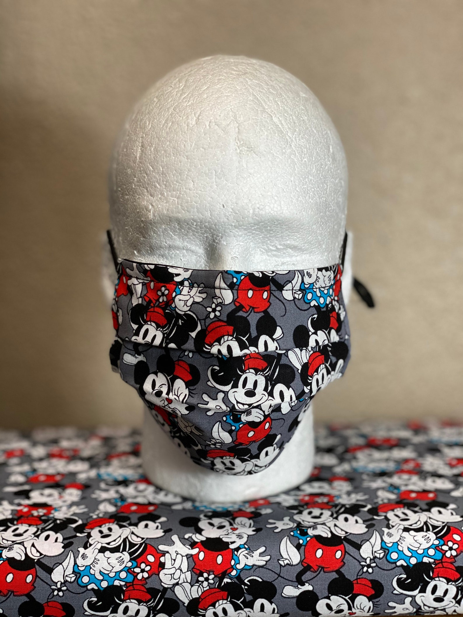 Mickey Mouse Face Mask with nose wire Elastic with Etsy