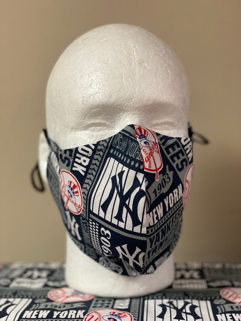 New York Yankees Face Mask with nose wire Elastic with Etsy