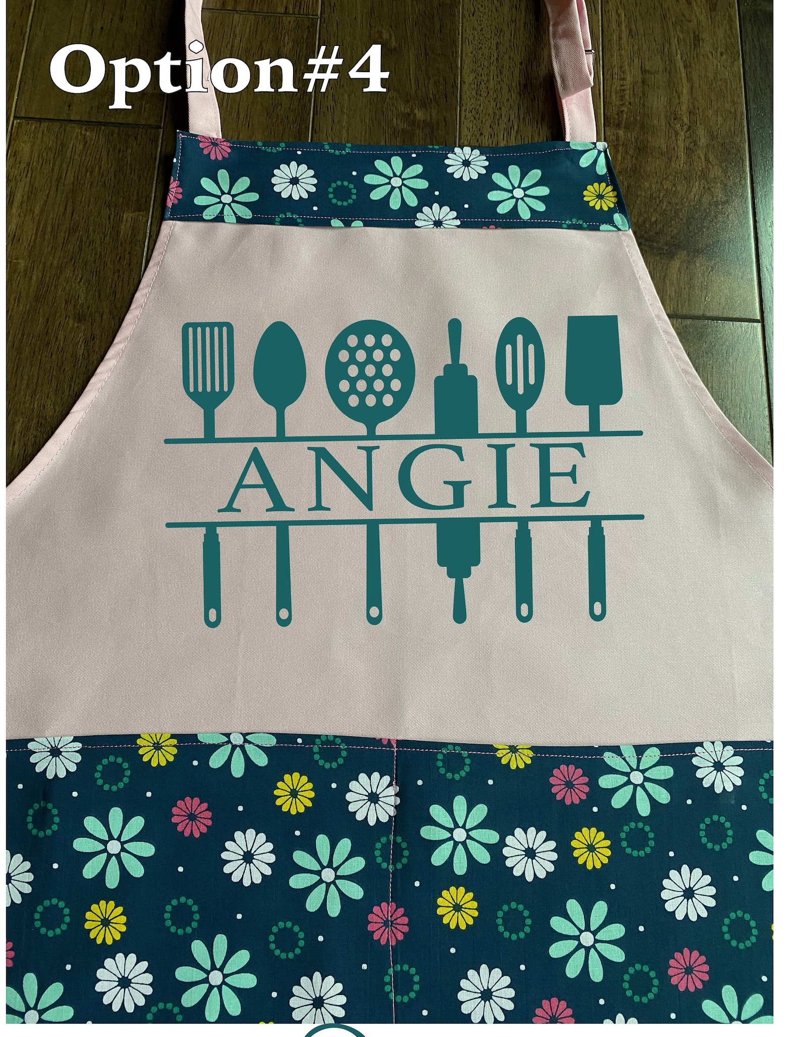 Kitchen Apron Floral Apron Customizable Apron Etsy