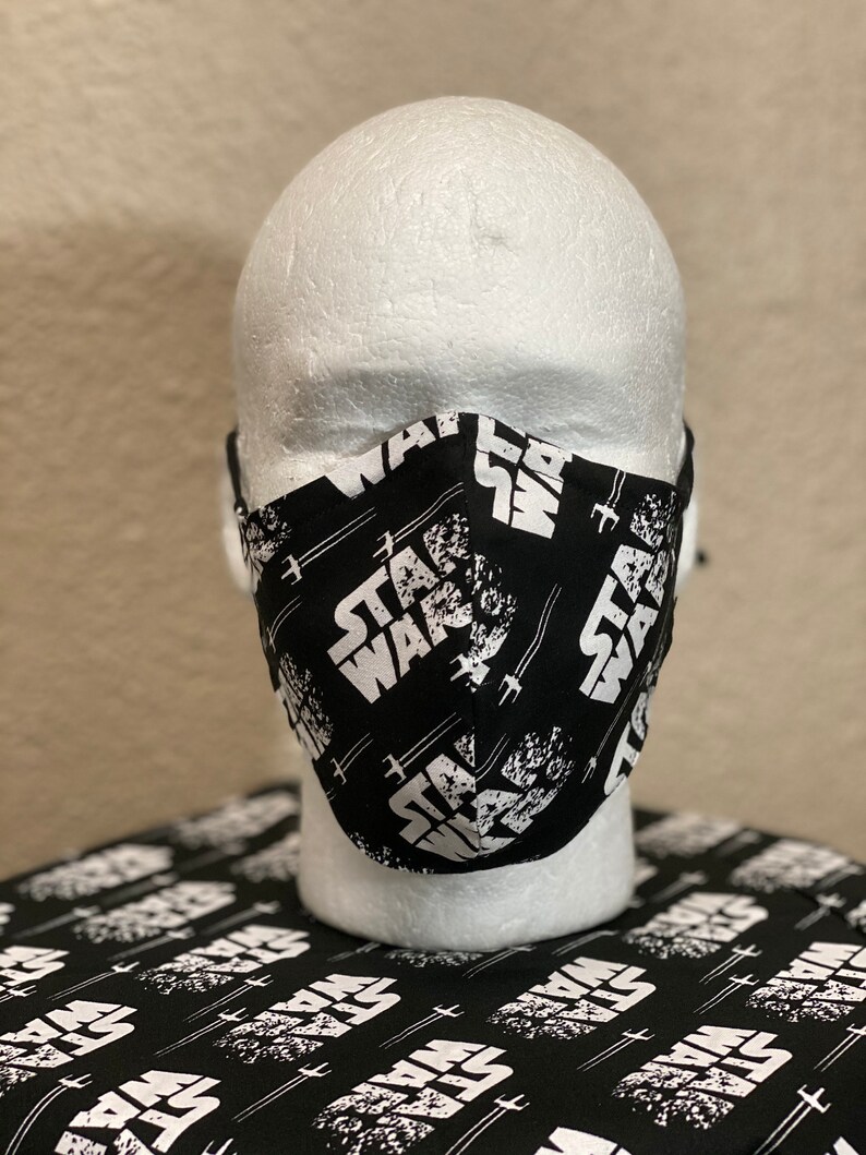 Star Wars Face Mask with nose wire Elastic with adjustable Etsy