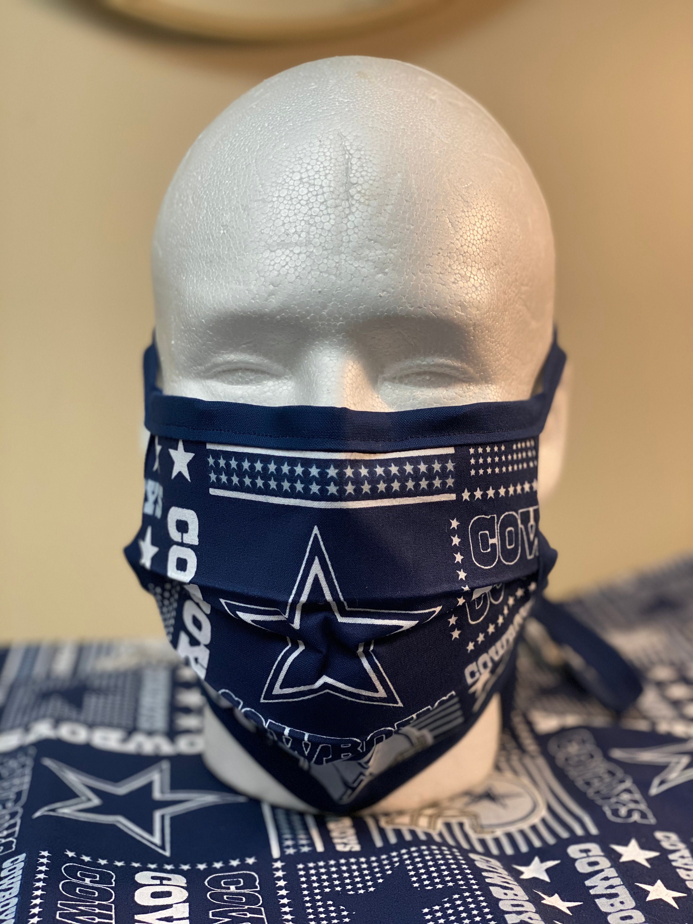 Dallas Cowboys Face Mask con alambre nasal / TIE STRAPS / Etsy