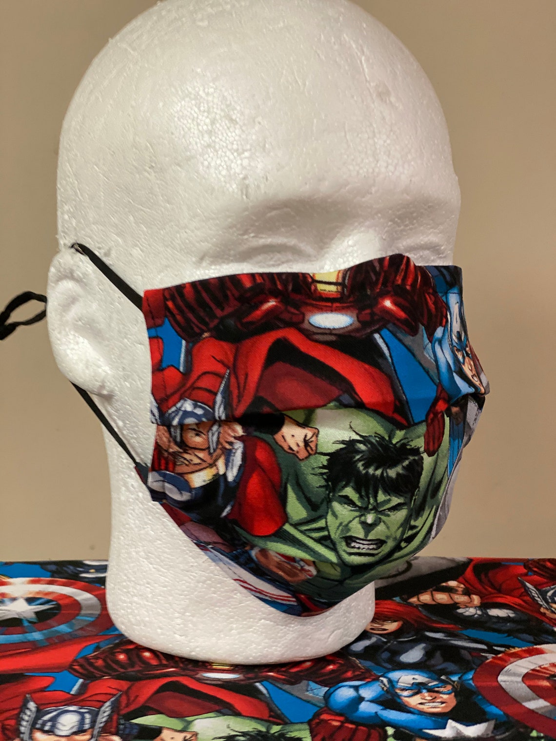 Super hero Face Mask with nose wire Elastic with adjustable Etsy