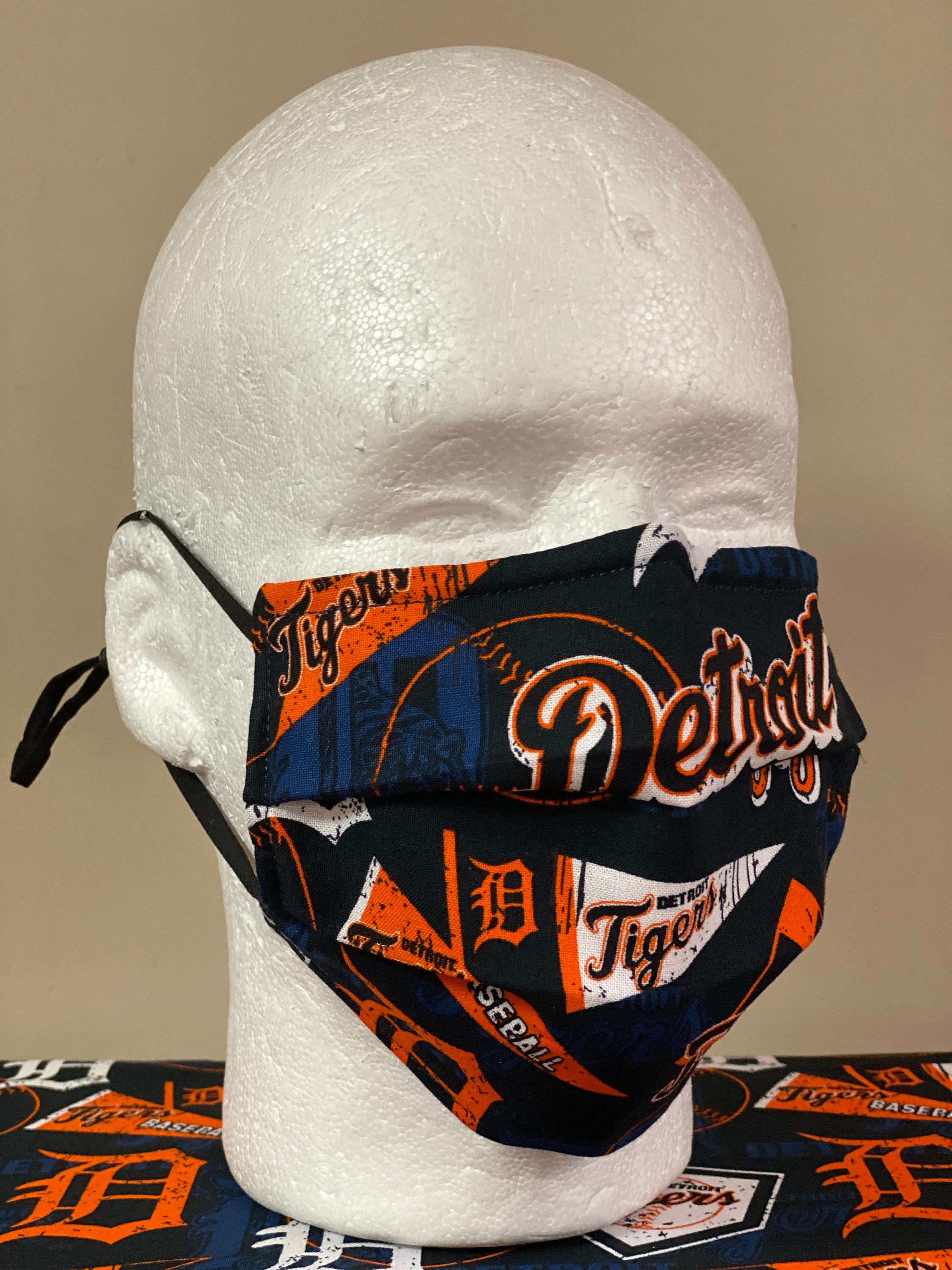 Detroit Tigers Face Mask with nose wire Elastic with Etsy