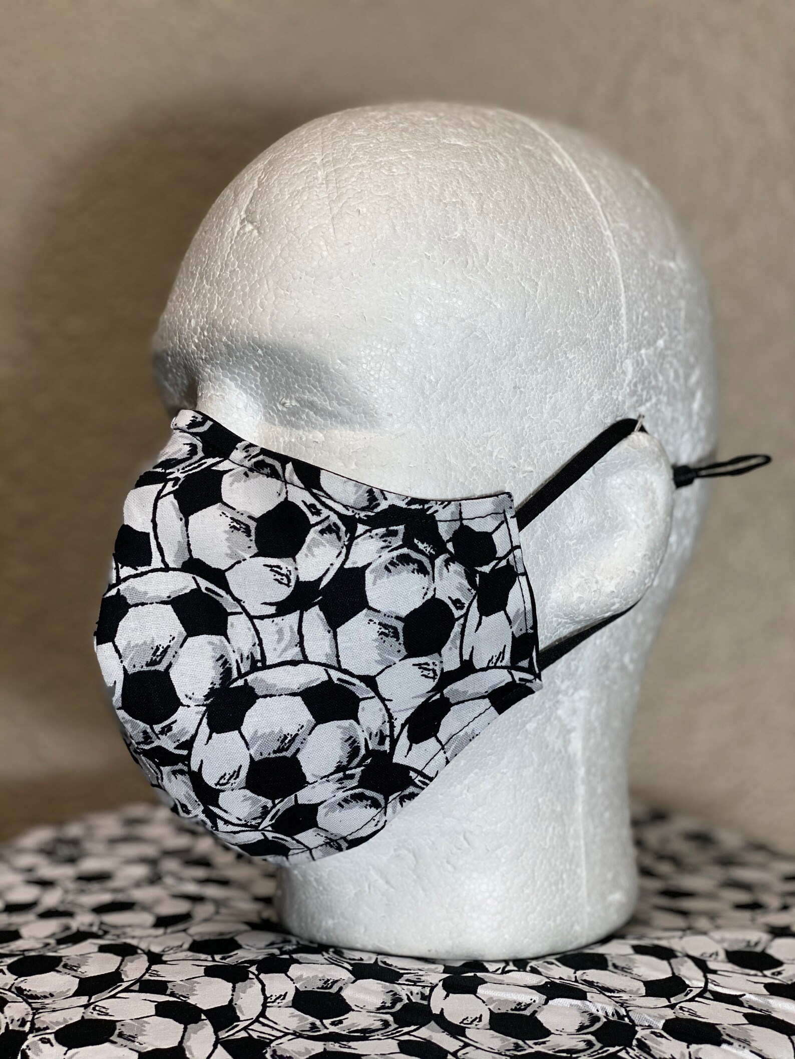 Soccer Face Mask with nose wire Elastic with adjustable bead Etsy