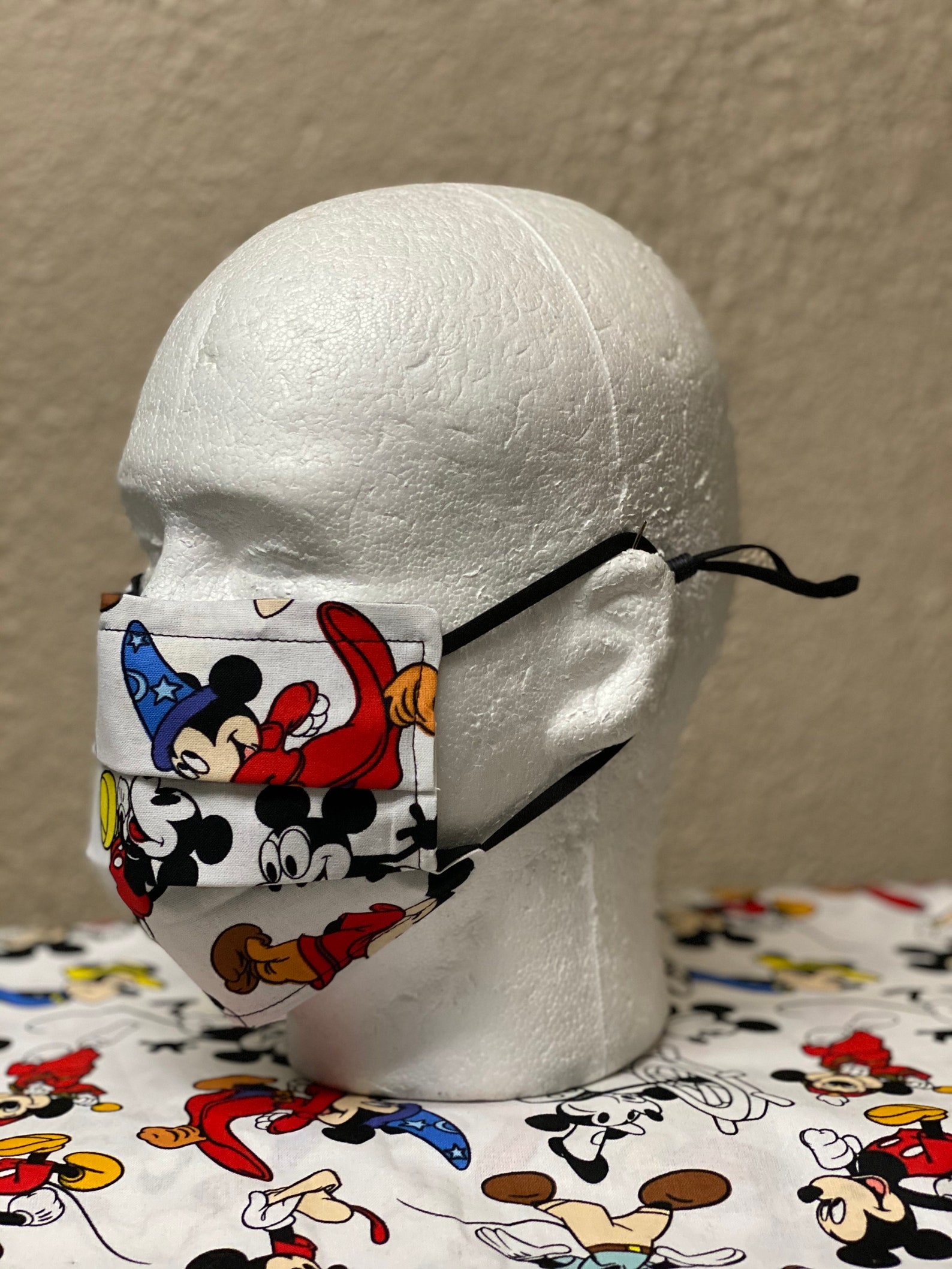 Mickey Mouse Face Mask with nose wire Elastic with Etsy