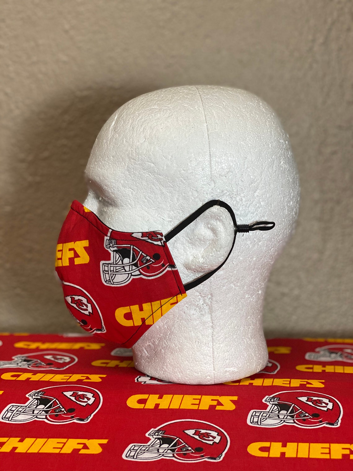 Kansas City Chiefs face mask with nose wire Elastic with Etsy