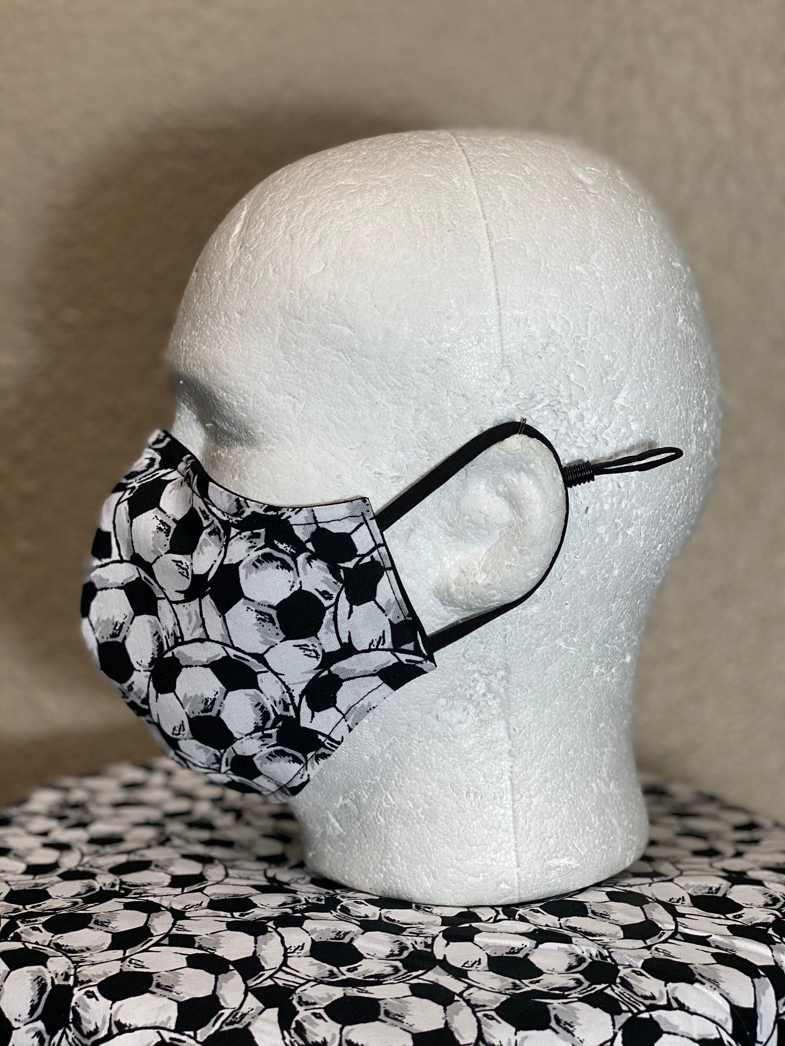 Soccer Face Mask with nose wire Elastic with adjustable bead Etsy