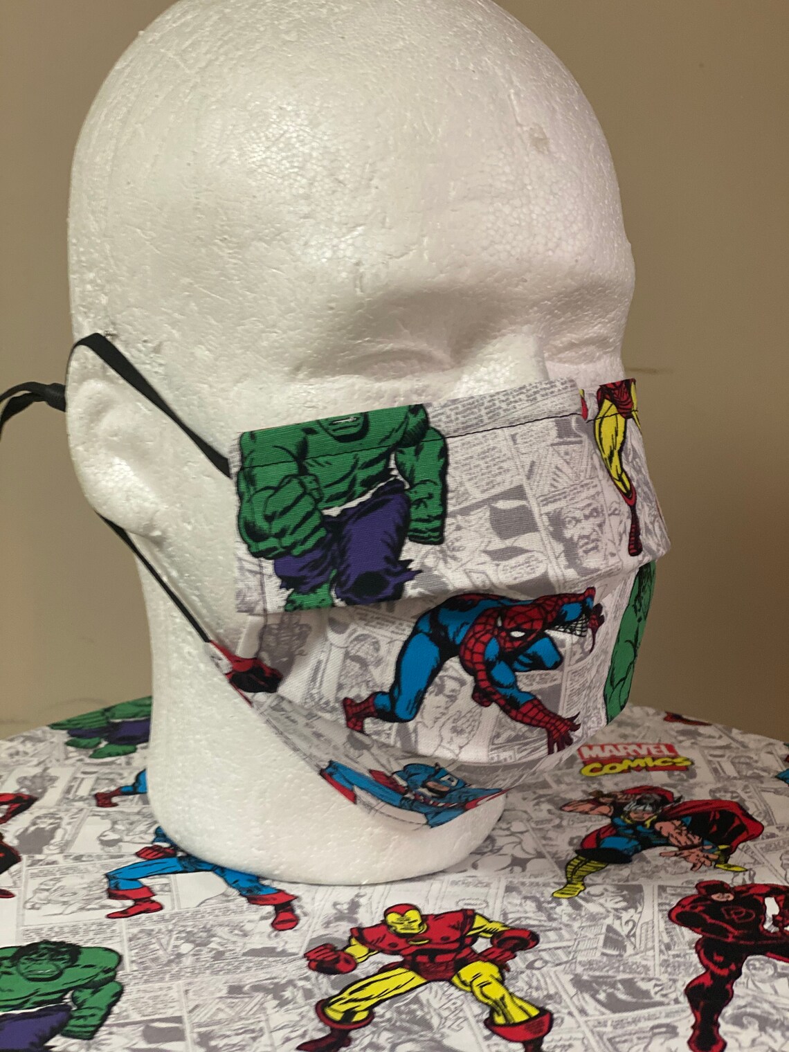 Super hero Face Mask with nose wire Elastic with adjustable Etsy
