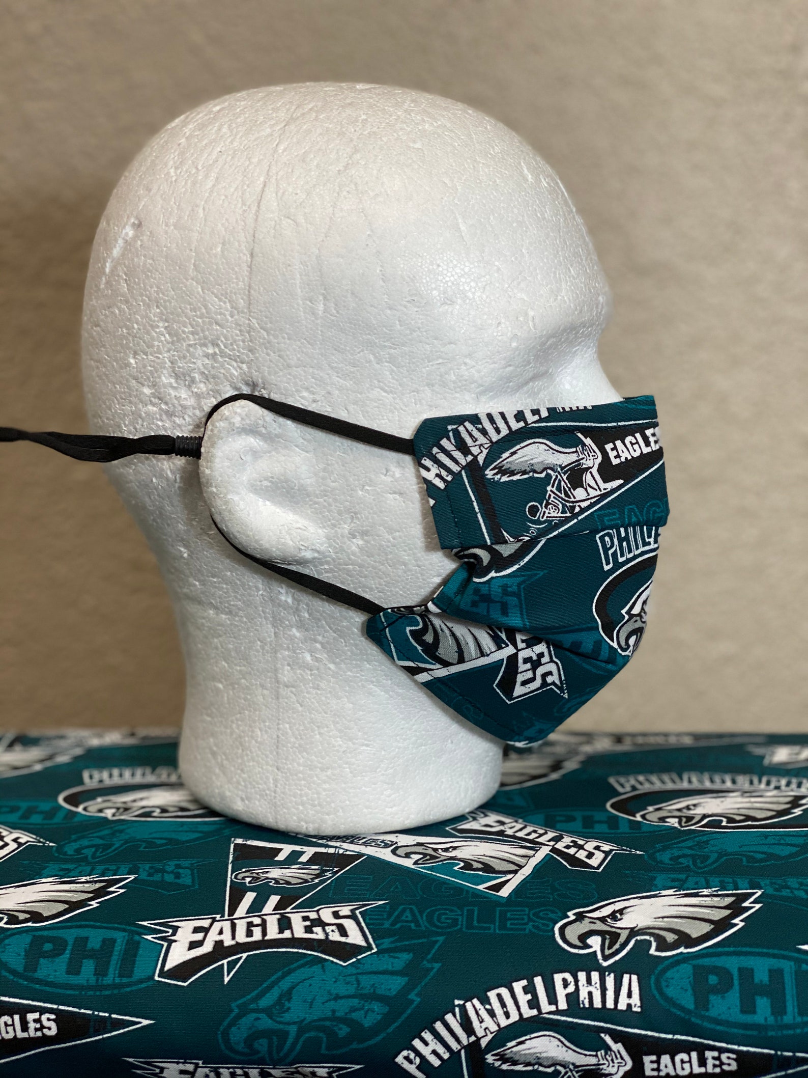 Philadelphia Eagles Face Mask with nose wire Elastic with Etsy