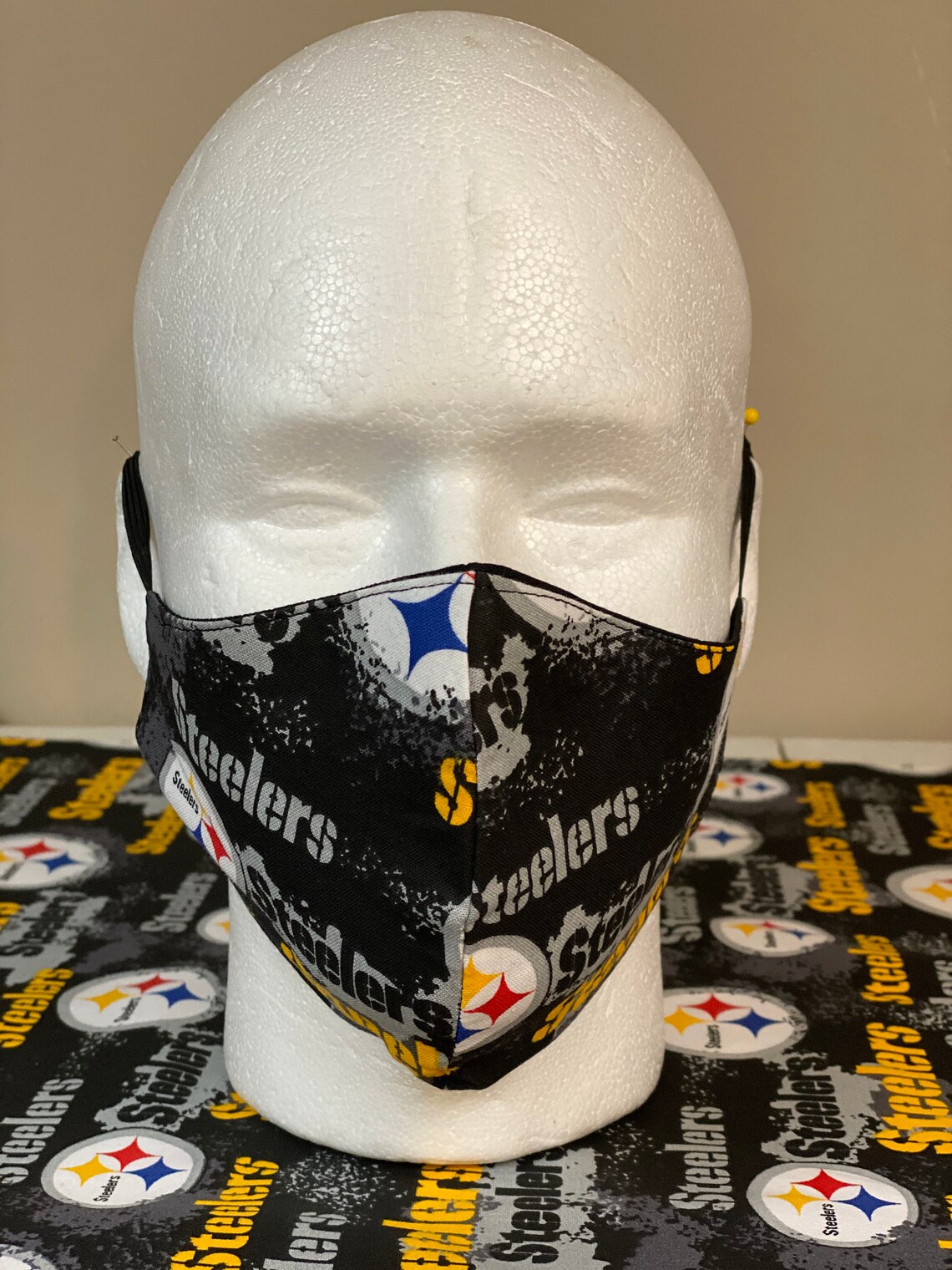 Steelers Face Mask with nose wire Elastic with adjustable Etsy