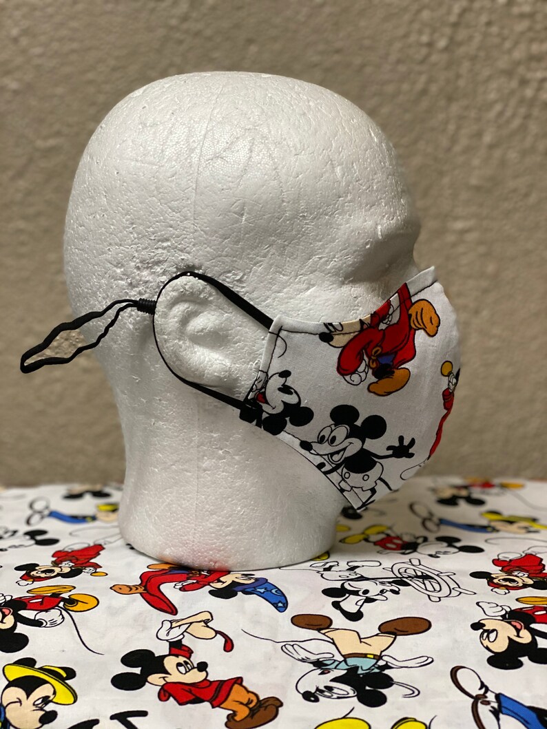 Mickey Mouse Face Mask with nose wire Elastic with Etsy