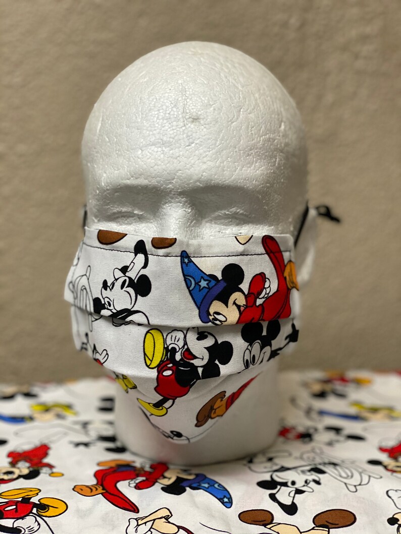 Mickey Mouse Face Mask with nose wire Elastic with Etsy