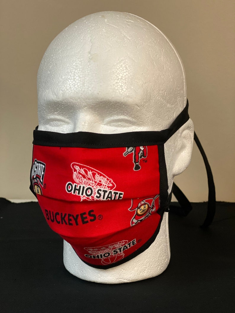 Ohio State Face Mask with nose wire TIE STRAPS washable Etsy
