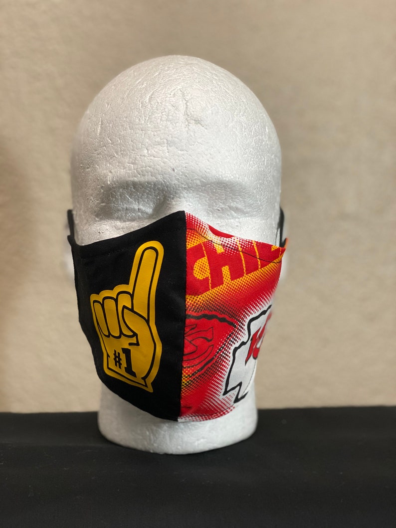 Kansas City Chiefs face mask with nose wire Elastic with Etsy