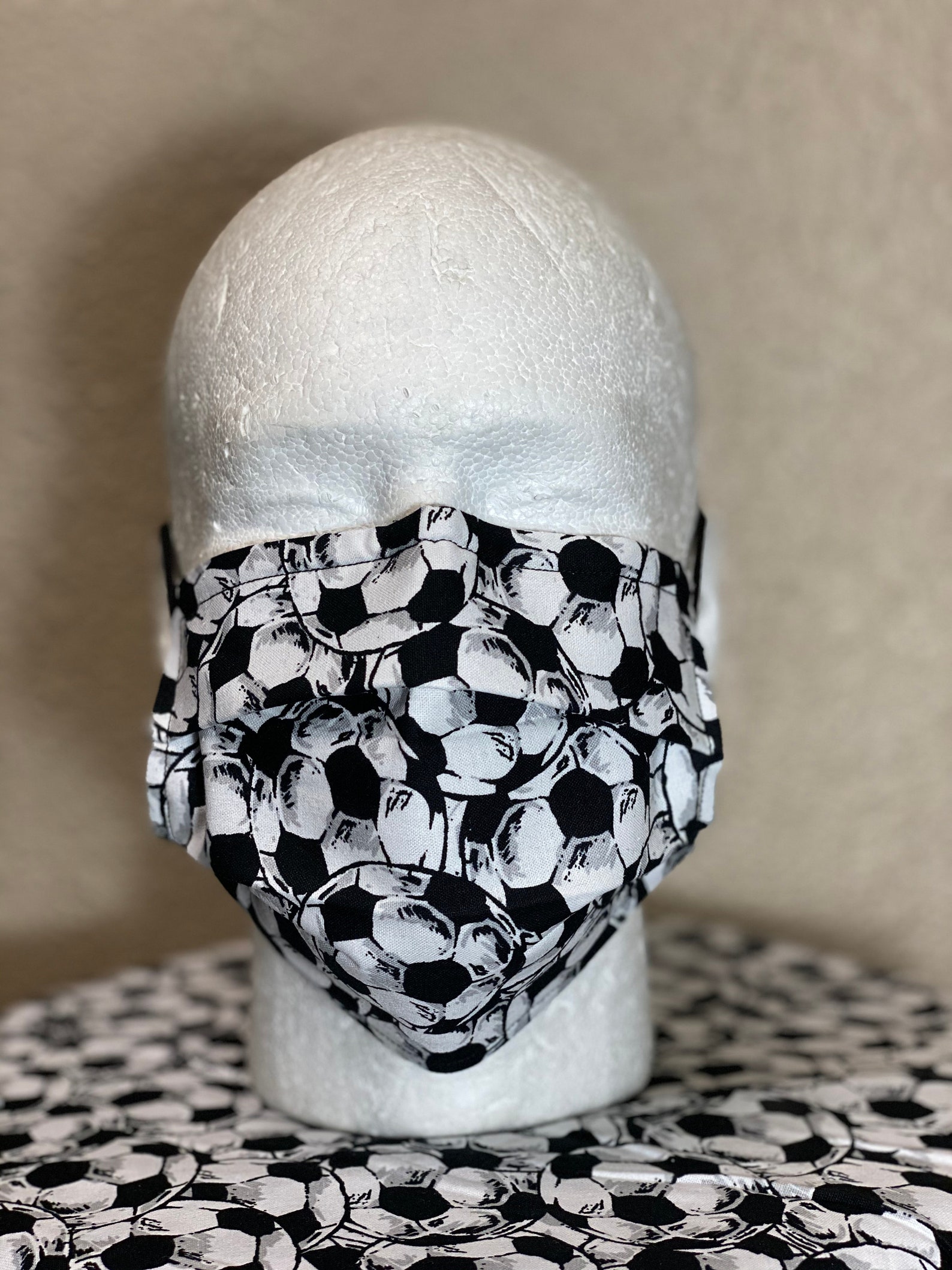 Soccer Face Mask with nose wire Elastic with adjustable bead Etsy