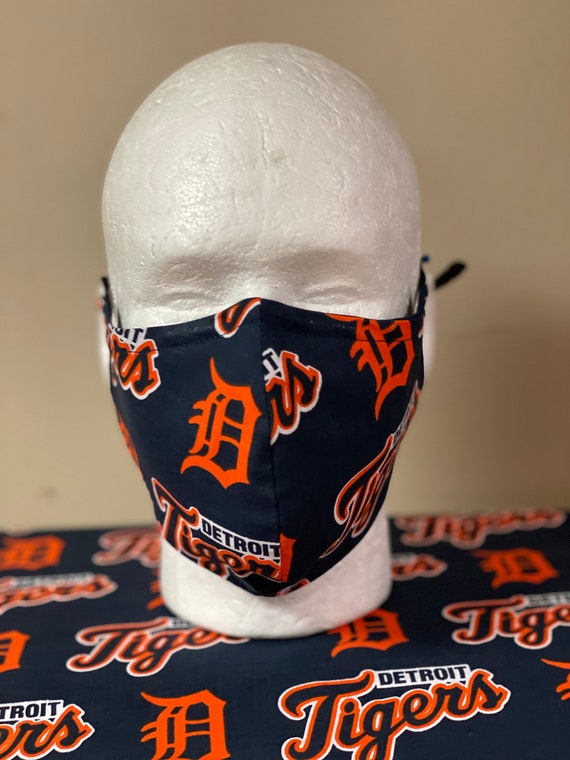 Detroit Tigers Face Mask With Nose Wire Elastic With Etsy