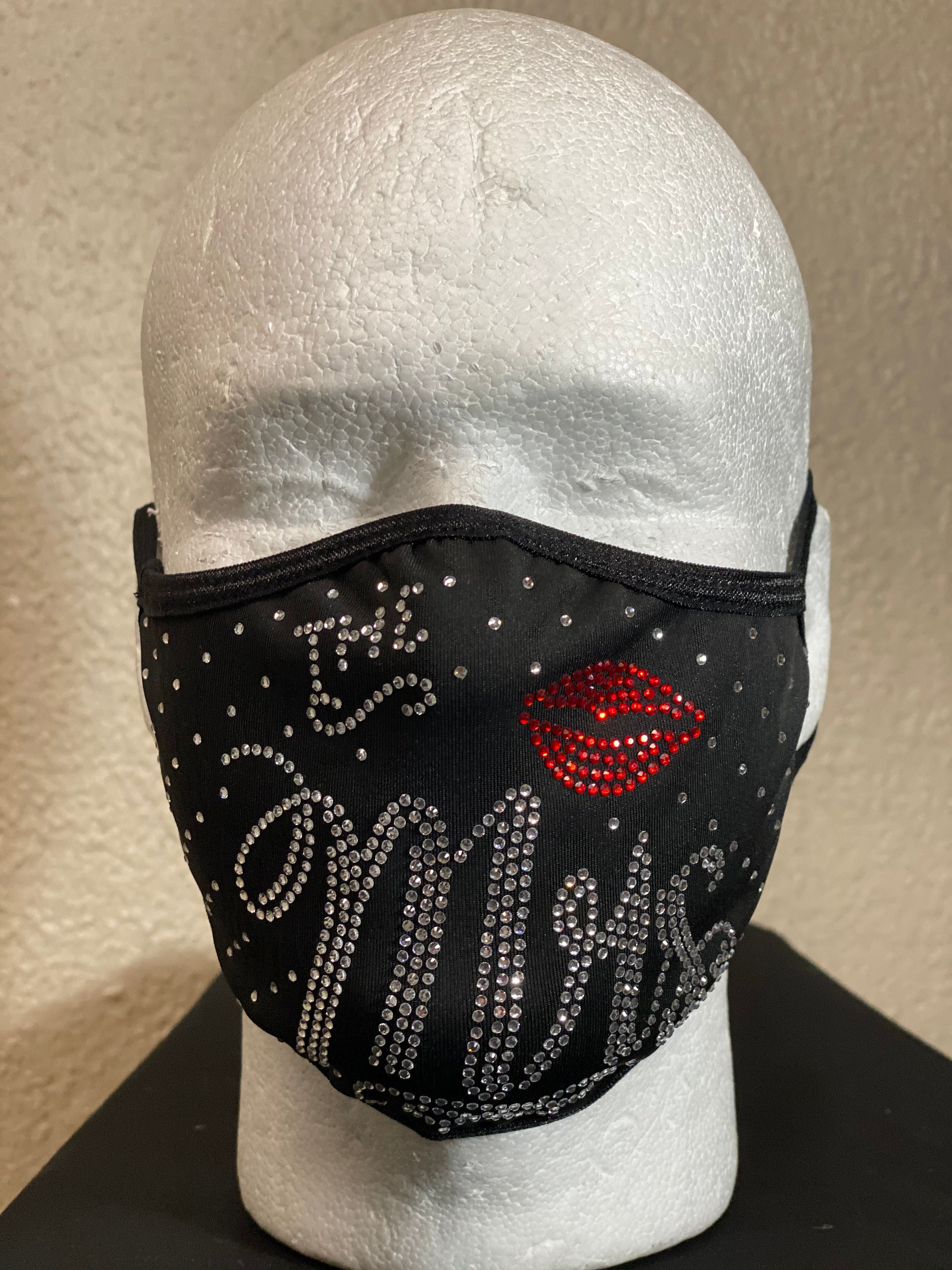 Rhinestone Face Mask with Elastic with adjustable bead Etsy