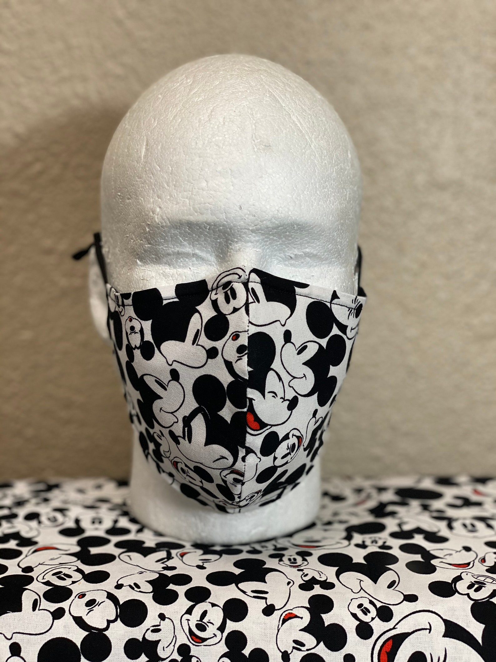 Mickey Mouse Face Mask with nose wire Elastic with Etsy